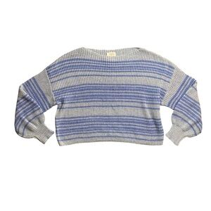 Billabong grey & blue striped cropped sweater S